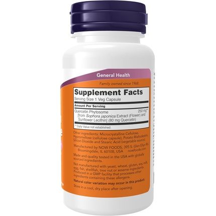 Now Foods Quercetin Phytosome 250Mg Balanced Immune System 90 Capsules
