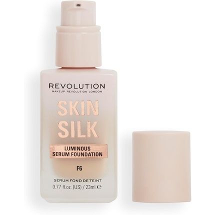 Makeup Revolution Skin Silk Serum Foundation Light To Medium Coverage With Hyaluronic Acid 23Ml F6