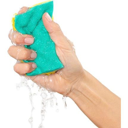 Vileda Glitzi Always Clean 2 Abrasive Sponges, Yellow/Green - Image 3