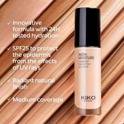 Kiko Milano Instamoisture Foundation 01 Perfecting And Moisturising Spf 25 Liquid Foundation 1 Rose - Image 3
