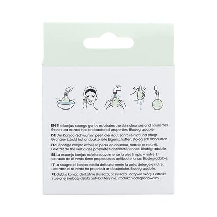 T4B Ilu Konjac Makeup Sponge With Cord - Green - Image 3