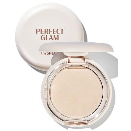 The Saem Glam Glow Pact Illuminating Pressed Powder For Oily & Combo Skin Matte Finish With Radiant Finish Sebum Control Pore Refining Pact With Natural Luminous Glow 0.3Oz