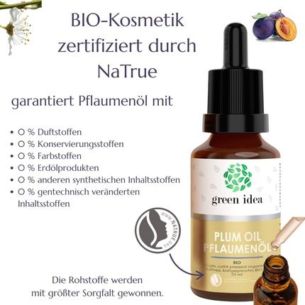 Green Idea Organic Plum Oil 100% Pure Cold-Pressed Face Oil